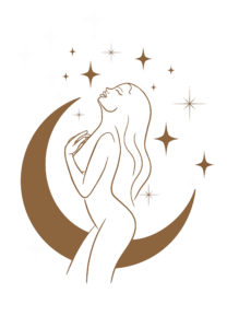 Logo Body & Soul Boudoir, Frau, Silhouette, Mond, Sterne